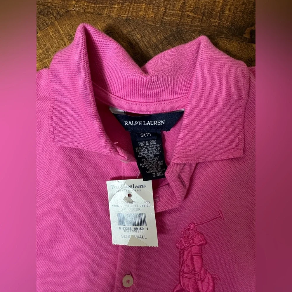 NWT Girls S (7) Big Pony Pink Dress, Embroidered‎ Logo